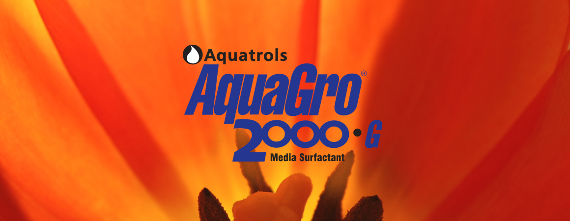 AquaGro Media Surfactant logo on flower
