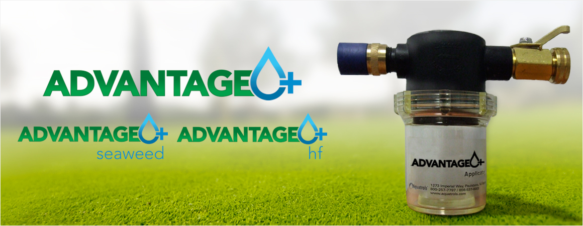 Aquatrols Advantage Plus Soil Surfactant Pellets family of products with an Advantage Plus Applicator